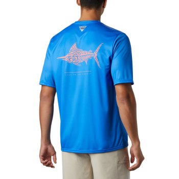 Columbia T-Shirt Heren, PFG Terminal Tackle Tribal Fish Short Sleeve Blauw, 95DCFVAEY